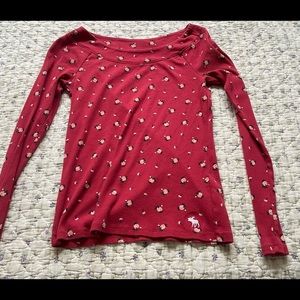 abercrombie kids red floral long sleeve